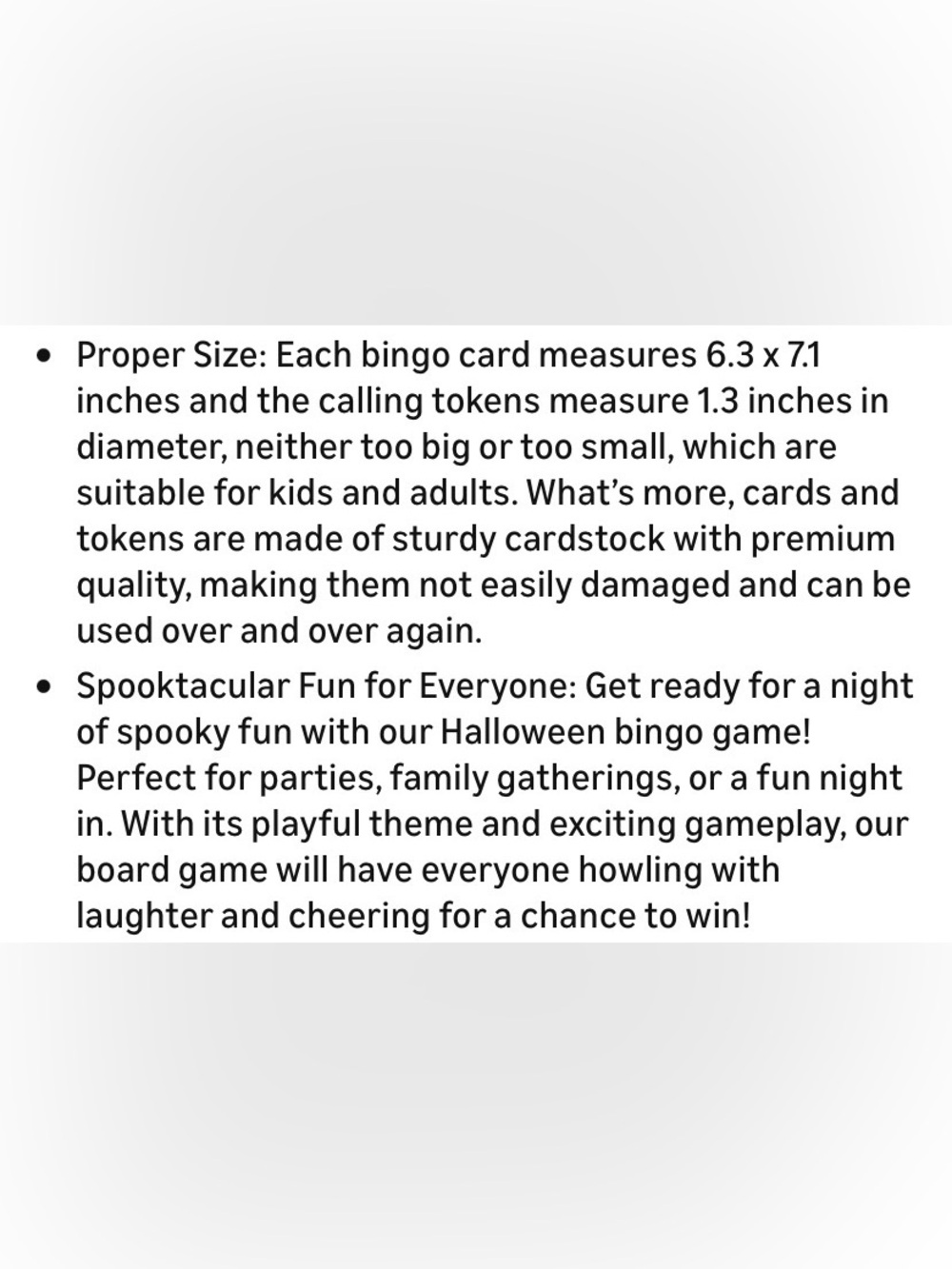 Halloween Bingo Card Set -2-12 players - Picture 10 of 11
